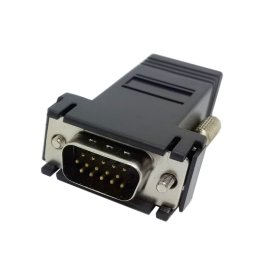 CY VGA RGB adattatore 15pin maschio Lan Cat5 Cat5e RJ45 Ethernet, adattatore femmina nero