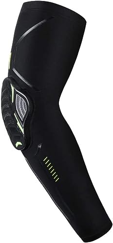 AMZSTAR Elbow forearm sleeve compression arm protection support with padded anti-collision pressure elbow pad (Black, XX-Large)