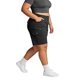 YOHOYOHA Womens Plus Size Shorts Athletic Bermuda - Curvy Women Comfy Flowy Long with Pockets for Lounge Hiking Golf Black 3XL