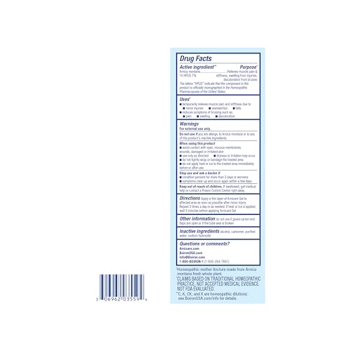 Boiron Arnicare Gel for Relief of Joint Pain, Muscle Pain, Muscle Soreness, and Swelling from Bruises or Injury - Non-greasy and Fragrance-Free - 2.6 oz - image 7