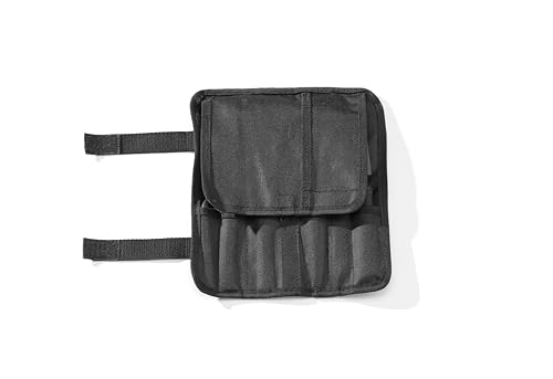 HENDI Anrichteset, 6 Stück: Pinzette-Löffel,-Spatel, inkl. Etui, Edelstahl, schwarz