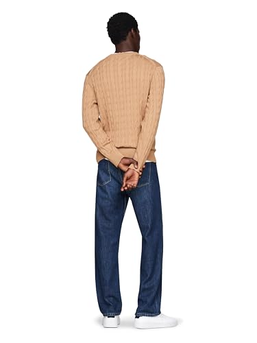 Image of Tommy Hilfiger Men's Cotton Cable Crew Neck Sweater