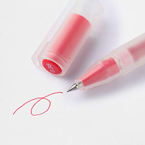 Set de 3 bolígrafos de tinta gel MUJI, tapa, rojo 0.38mm