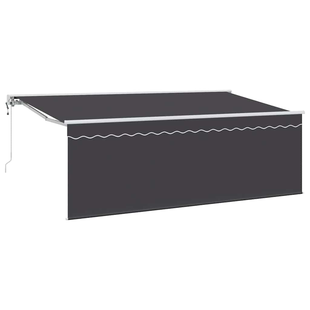 Toldo retráctil antracita 350 x 200 cm, resistente a los rayos UV, resistente a la intemperie, marco de aluminio, protección solar para terraza y balcón, toldo de jardín