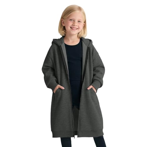 Zip Up Hoodies for Girls Oversized Long Pullover Casual Long Sleeve Hooded Sweatshirts Casual Coat Fall Winter Fashion Jacket