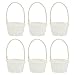 Yardwe 6PCS Miniaturowe Tkane Koszyki Z Uchwytami Plastikowe Mini Rattan Koszyki Małe Przyjęcie Uprzejme Kosze Do Rzemiosła Ślub (Okrągły Kształt)
