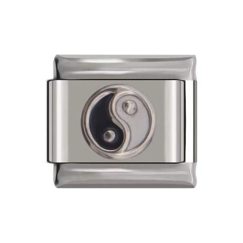 Taichi Yin Yang Charm in Silver colour 9mm Italian Style Charm Link - fits all Classic 9mm Italian Style Charm UK stock