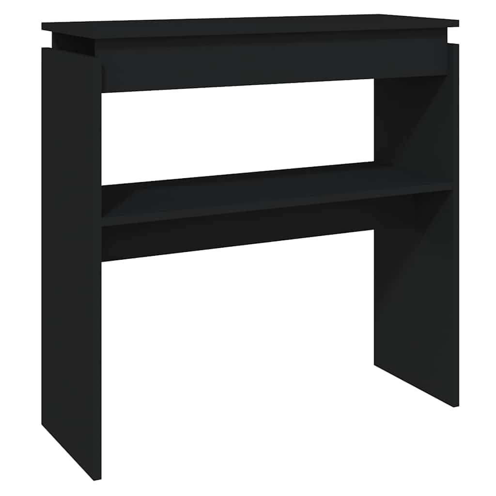 Mesa auxiliar para pasillo estrecho negra moderna y mueble de almacenamiento