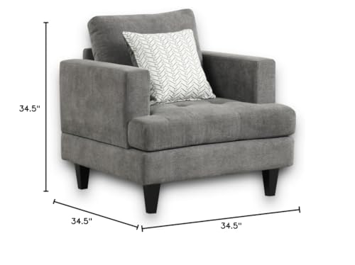 Sillón Chenille Gris Plegable miniatura 3