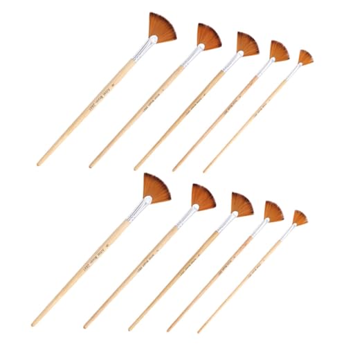 SEWACC ブラシセット 10個 イエデ ペイントブラミチューブ接続 多彩 油絵 グ シュ用 学校 教育用品