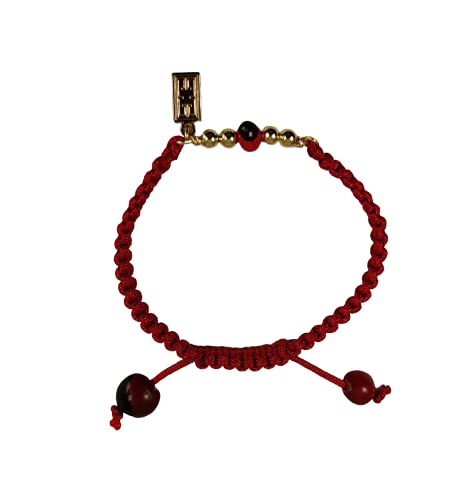Image of EVELYN BROOKS Macrame Adjustable & Easy to Wear UNISEX Bracelet - Gold & Silver Finish- Friensdhip /Love Good Luck Bracelet - w /Meaningful Huayruro Seed Beads - Great Gifts for HIM & for HER
