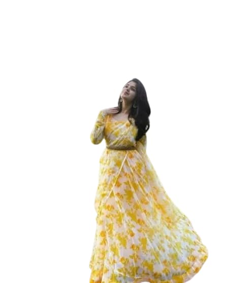 Fancy Gown with duppatta and Belt for Great Women and Beautiful Girl-RENUKA1-image-48