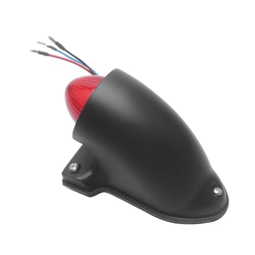 Feu stop arrière vintage 12V noir mat pour moto custom bobber et cafe racer