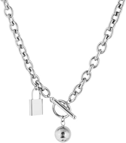 Collier ras du cou à breloques argent 925 anti-ternissement avec fermoir T-bar facile