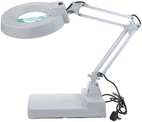 Desktop Magnifier Lamp With Led Light Led Magnifying Lamp Folding Magnifier Desktop Lamp 10 X Magnification Adjustable Swivel Arm For Desk Table Task Craft Or Work Bench