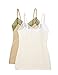Produktbild Iris & Lilly Unterhemd Damen Baumwolle mit Spitze 2er Pack, Mehrfarbig (Cream/Khaki), X-Large