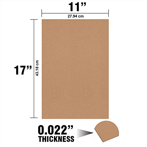 Chipboard Sheets, Lightweight .022 Thick - Cardboard Sheets, Hardboard For Mailing, Shipping Pads, Craft Board, Scrapbooking, Picture Frame And Document Prints Backing (11" X 17", 5-Pack) #TOP1