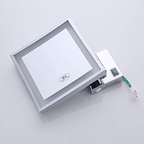 Miroir maquillage mural LED carré pour corriger les ombres avec bras extensible 3X