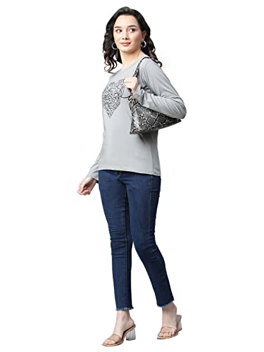 Image of OM SAI LATEST CREATION Women's Plain Lycra with Plain Design on HaOSLC-Sleeve Regular Fit Office wear,Casual wear Top