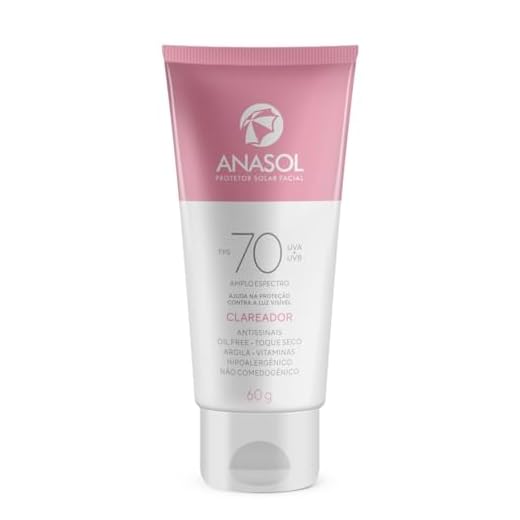 Anasol Protetor Solar Facial FPS 70 Clareador - 60 g