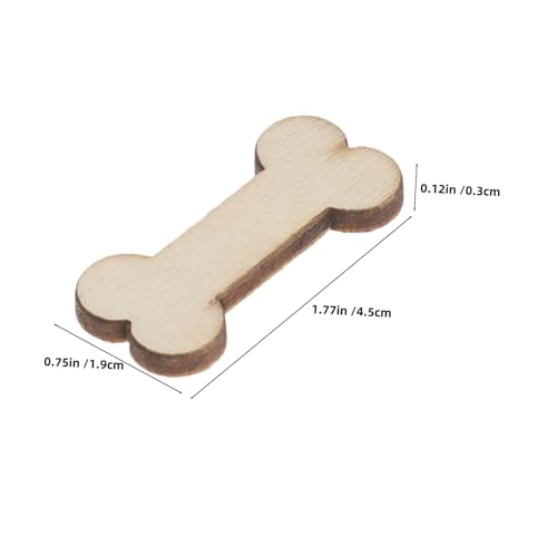 SHINEOFI 100 Stück Hundeknochen Dekoratives Holzstück Hundeknochen Zum Malen Unvollendetes Holzhandwerk Holzausschnitte Für Handwerk Schlichte Holzornamente Zum Basteln Khaki Buchsbaum
