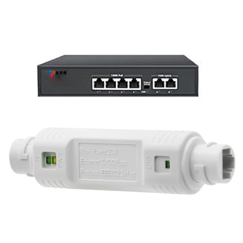 Senermter Booster PoE, répéteur d'extension PoE - Répéteur d'extension Ethernet 48 V 10/100...