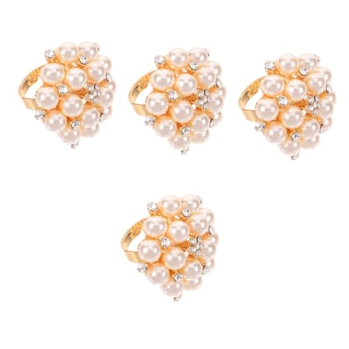 WHZHDMA Stack Hoops Vintage Pearl Bracelets Gold for Trendy Earrings Women Fidget The Ring Rings Alloy Gold