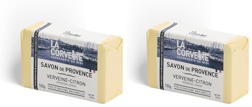 La Corvette, Savon de Provence à la Verveine-citron - 100g - savon main parfumé (Lot de 2)