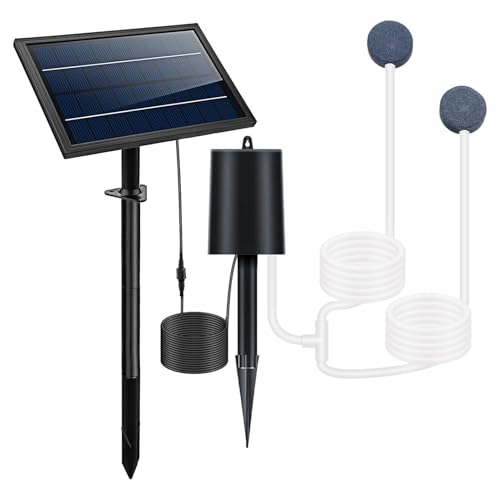 Bomba de aire para estanque solar y oxigenador ajustable de acuario con 3 modos