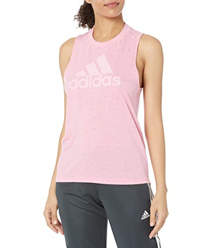 adidas Women's Future Icon Winners 3.0 Tank Top, Bliss Pink Melange/White, L