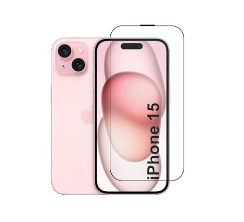 Image of Premium Tempered Glass Screen Guard Compatible With iPhone 15 (6.1 Inch) | 9H Hardness | Edge to Edge Protection | Anti Scratch | Bubble Free Installation | HD Clear