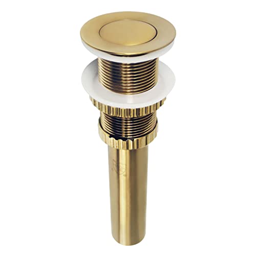 Kingston Brass EV8417 Coronet Push Pop-Up Bathroom Sink Drain Without Overflow, Brushed Brass 8.44 x 2.44 x 2.44 by Kingston Brass - Used condition - CA$27.24