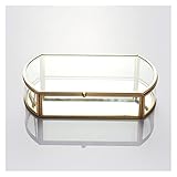 Construcción de calidad premium: las bandejas para la mesa de centro se realizan con una calidad superior, un acabado de vidrio de metal + altamente duradero, siendo fácil de limpiar, lo que lo convierte en la opción ideal para decorativos. bandejas y bandeja de barras