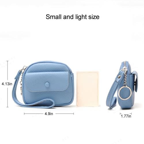 ChangeWallet,Change Holder Change Purse,leather Coin Pouch Coin Purse for women's,Coin Purse Pouch with Wrist Strap Coin Wallet, Zero Wallet with Zipper for (red) (red)2