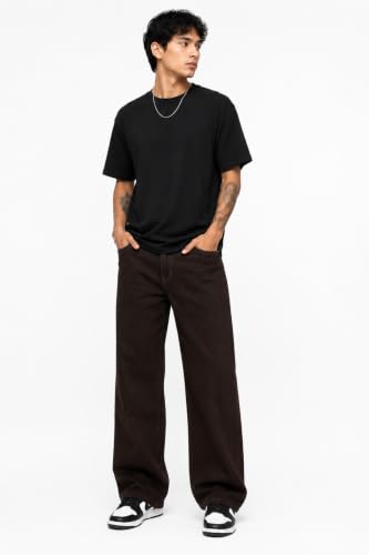 Generic THEBBERA Unisex Dark Brown Denim Jeans - Image 5