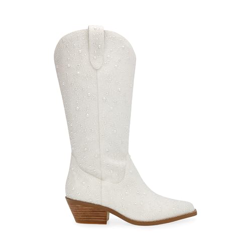 Image of Betsey Johnson Women's Dalas Western Boot, Pearl, 7