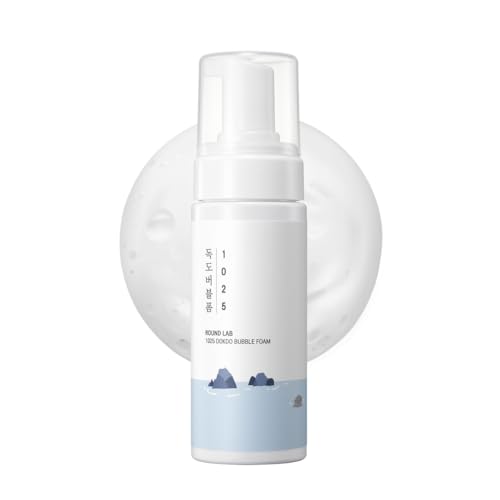 ROUND LAB 1025 Dokdo Bubble Foam Cleanser, Gentle Face Wash for Sensitive Skin, Low pH 5.5, Hydrating Korean Skincare, Soothing Panthenol & Deep Sea Water, Hypoallergenic, Fragrance-Free (5.07 Fl Oz)