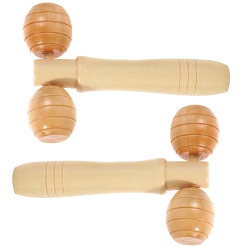 BCOATH 2-Piece Leg Roller Massager Set Wood Massage Stick Finger Massager Roller for Deep Tissue Relief Portable Comfortable