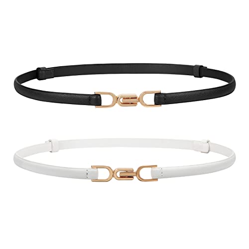 WHIPPY 2er-Pack schmaler Taillengürtel für Damen Verstellbarer dünner...