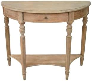 Zentique Demi Lune Wall Console Table, Limed Grey Oak