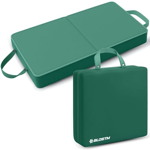 BLOSTM Extra Thick Garden Kneeling Pad - Large Foldable Garden Kneeler Pad with Handles - Water Resistant High Density Memory Foam Mat Kneeling Cushion for Gardening Housework Bathing Yoga (Green)