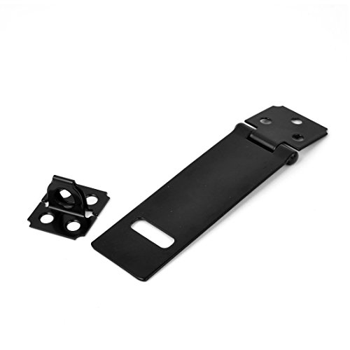 Image of uxcell Cupboard Door Safety Padlock Latch Hasp Staple Black 5 inch Long