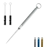 KOKORO ヒートスティックピック 中折れ・つまり対策リムーバー Fasoul ファソウル対応 IQOS アイコス/アイコス2度吸い/イルマ/イルマワン/イルマPRIME/glo グロー/glo hyper/pro/hilo対応 ヒートスティック詰まり解消 専用クリーニングブラシ2本付 キーリング付き 携帯便利 シルバー