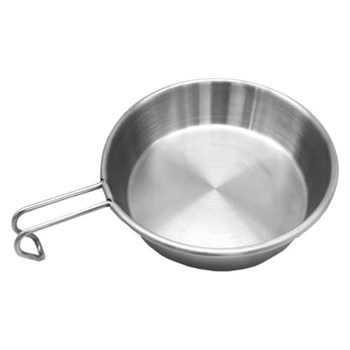 Large Stainless Steel Bowl, Stainless Steel Mixing Bowls,Soup Dish, Foldable Outdoor Cup Camping Bowls 280ml Stainless Steel Large Bowl With Handles For RV Travel