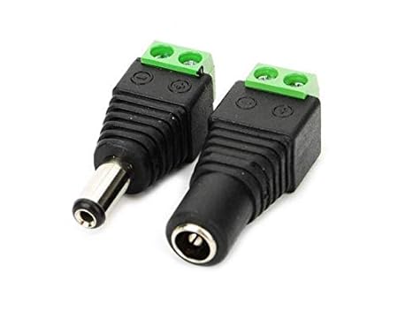 River Fox (1 Set) Screw Fastening Type Male and Female DC Power Plug-Connector (1 Male + 1 Female)