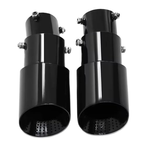 Modificado Tubo Extremo Escape 1 pieza 1,77-2,55 pulgadas (4,5 cm-6,5 cm) puntas escape entrada ajustables diseño atornillado puntas de tubo escape de acero inoxidable negro mate punta escape garganta
