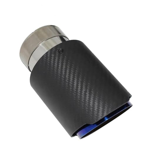 Tuyau d'échappement voiture en carbone mat de prestige et acier bleu haut de gamme