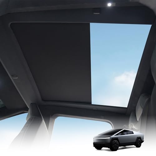 Electric Sunshade Roof for Tesla Cybertruck, 3-Way Switch, 5-Layer UV Blocking Motorized Retractable Roof Shade, <50dB Silent Motor, OEM Fittment for Tesla Cybertruck Accessories 2023 2024 2025
