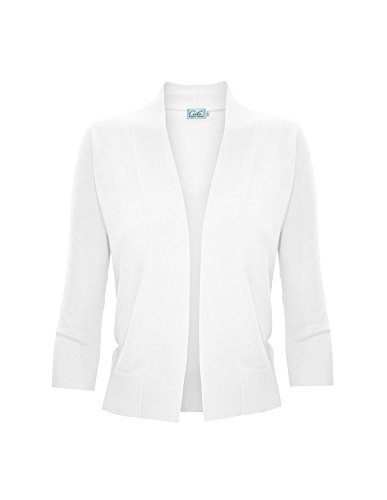 Women's Knit Cropped Sweater Bolero Cardigan Three Quarter Sleeve3