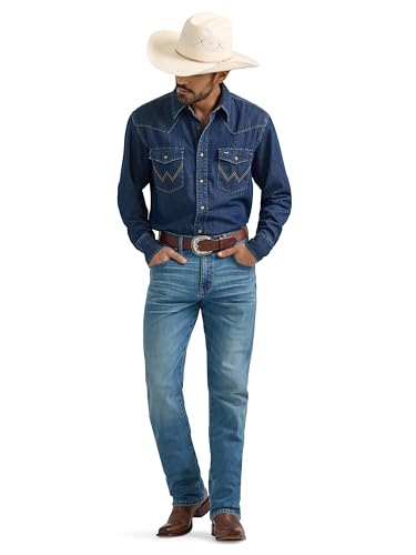 Wrangler Herren Westernhemd mit kurzen Ärmeln und Druckknöpfen, blau, 3X Hoch – Ansicht 5